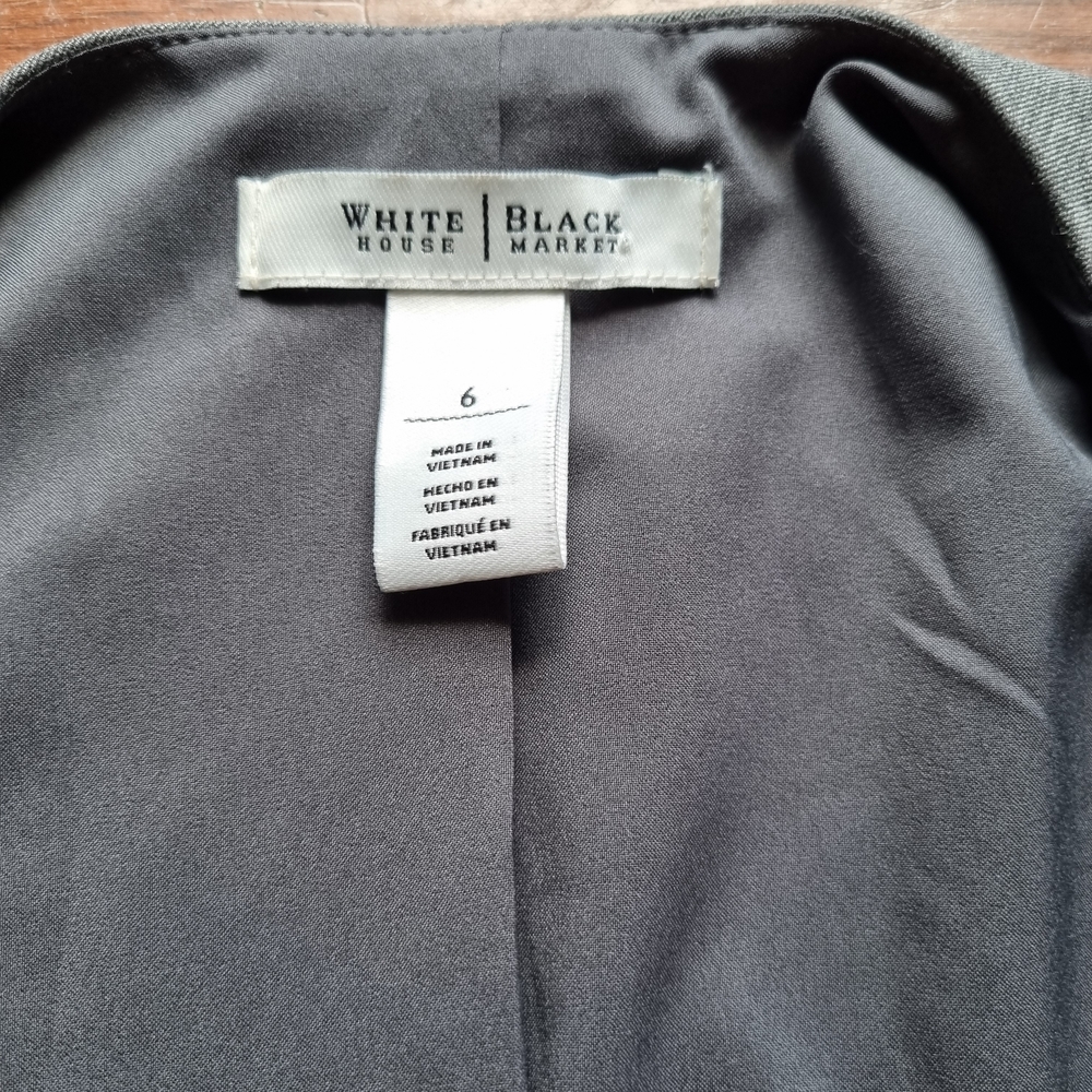White House Black Market Women Blazer Suit Jacket Gray Color size 6 Used - Picture 6 of 8